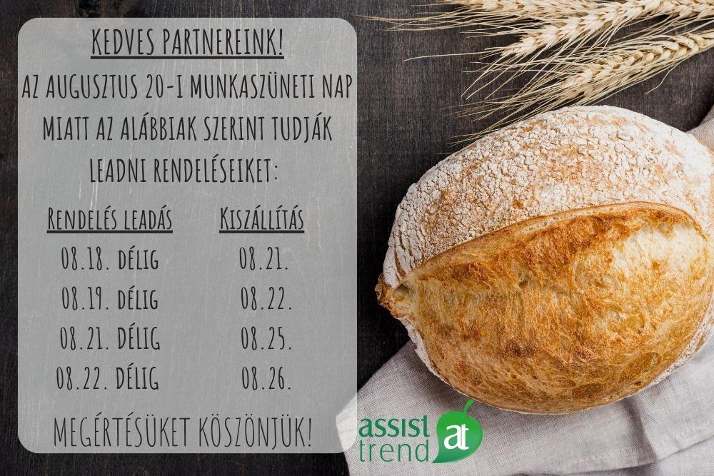 Augusztusi kiszállítási rend változás