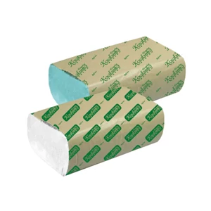 V hajtogatott kéztörlő zöld 1 rétegű 23x25cm 250lap rec 20cs/gyűjtő