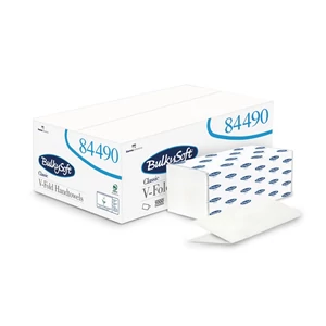 BulkySoft classic V hajtogatott kéztörlő 2rtg 24x21cm 200lap cell 15cs/gyűjtő