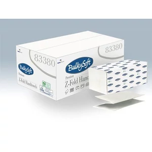 BulkySoft prémium Z hajtogatott kéztörlő 2 rétegű 24x21,5 cm 150 lap cell 
