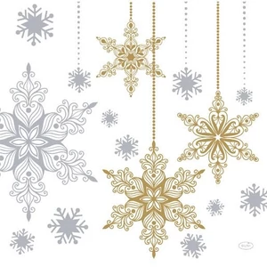 Bio-Dunisoft szalvéta Snowstars White 40x40cm 12x12db/gyűjt