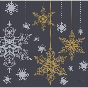 Bio-Dunisoft szalvéta Snowstars Black 40x40cm 12x12db/gyűjtő