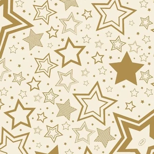 Bio-Dunisoft szalvéta Holiday Star Cream 40x40cm 12x12db/gyűjtő