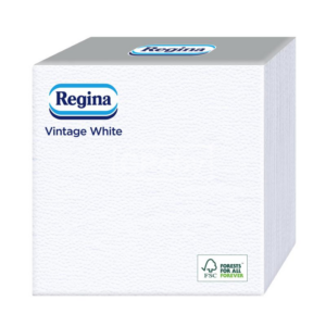 Regina Vintage szalvéta fehér 1 rétegű 33x33cm 20x60db/gyűjtő