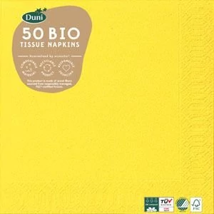  Bio-Duni szalvéta sárga 3rtg 33x33cm 10x50db/gyűjt