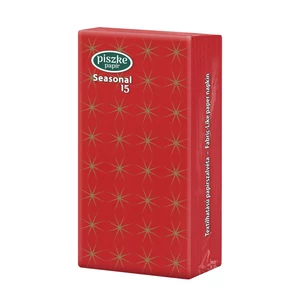 Seasonal karácsonyi textilhatású szalvéta piros 2rtg 38x28cm 1/8 FSC 64x15db/gyűjtő
