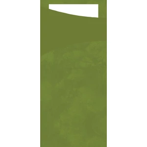 Duni sacchetto Leaf green/fehér 19x8,5cm 5x100db/gyűjtő