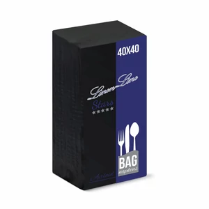 Linen Line 5Stars airlaid evőeszköztartó szalvéta fekete 40x40 40x25db/gyűjt