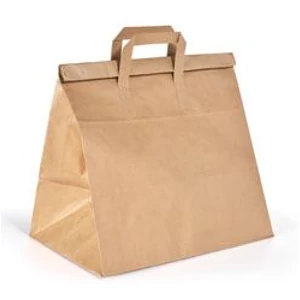 Duni BioPak Take-Away összecsukható papírtáska barna 320x210x340mm 1x250db/gyűjtő