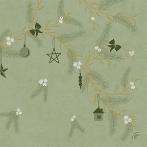 Bio-Dunisoft szalvéta Noel Pistachio 40x40cm 6x60db/gyűjtő