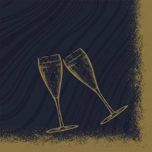 Bio-Dunisoft szalvéta Sparkly Cheers Black 40x40cm 6x60db/gyűjtő
