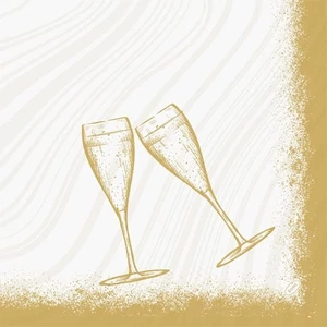 Bio-Dunisoft szalvéta Sparkly Cheers White 40x40cm 6x60db/gyűjtő