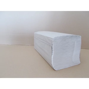 V hajtogatott kéztörlő natúr 1 rétegű 25x20cm 250lap fehérített 80% 20cs/gyűjtő