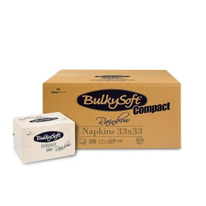 BulkySoft rainbow compact szalvéta krém 1 rétegű 33x33cm 6x500db/gyűjtő