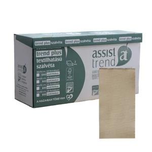 Trend Plus textilhatású szalvéta bézs 2rtg 38x28cm 1/8 900db/gyűjtő