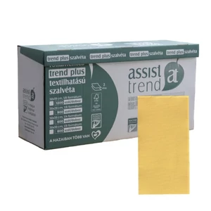 Trend Plus textilhatású szalvéta mustár 2rtg 38x28cm 1/8 900db/gyűjtő