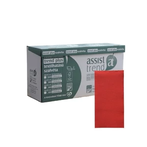 Trend Plus textilhatású szalvéta piros 2rtg 38x28cm 1/8 900db/gyűjtő