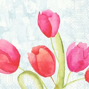  Duni szalvéta Painted Tulips 3rtg 33x33cm 4x250db/gyűjtő