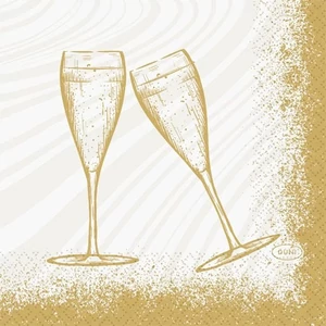 Duni szalvéta Sparkly Cheers White 3rtg 24x24cm 20x50db/gyűjtő