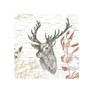 Duni szalvéta Wood and Deer 3rtg 33x33cm 4x250db/gyűjtő
