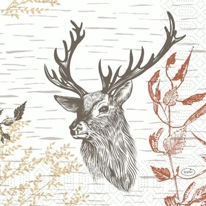 Duni szalvéta Wood and Deer 3rtg 33x33cm 10x50db/gyűjtő