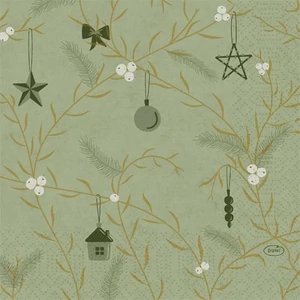 Duni szalvéta Noel Pistachio 3rtg 33x33cm 4x250db/gyűjtő