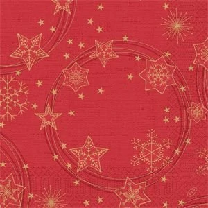 Duni szalvéta Star Shine Red 3rtg 40x40cm 4x250db/gyűjtő Duni szalvéta Star Shine Red 3rtg 40x40cm 4x250db/gyűjtő