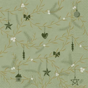 Duni szalvéta Noel Pistachio 3rtg 40x40cm 4x250db/gyűjtő
