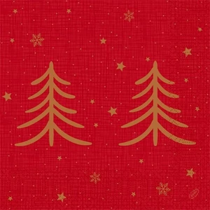 Duni szalvéta Shimmer Trees 3rtg 40x40cm 4x250db/gyűjtő