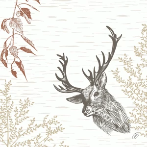 Duni classic szalvéta Wood and Deer 4rtg 40x40cm 6x50db/gyűjtő