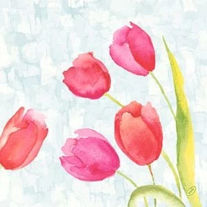 Duni classic szalvéta Painted Tulips 4rtg 40x40cm 6x50db/gyűjtő