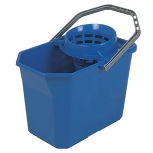 VDM szögletes felmosó vödör kicsavaró kosárral kék 15l