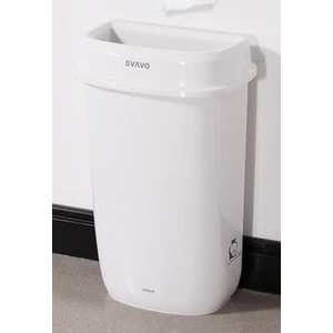 AT Plaza szemetes Slim Design rejtett fedéllel falra szerelhető 12L PP fehér