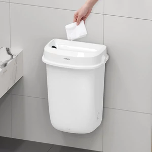 AT Plaza szemetes rejtett fedéllel falra szerelhető 32L PP fehér