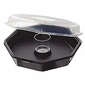 Duni Octaview tál fekete/átlátszó tetővel és dressinges pohárral 950/90ml 240db/gyűjtő