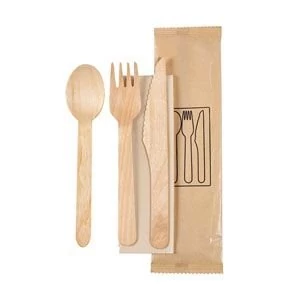 Duni BioPak fa evőeszköz csomag Waxed Wood 160mm 1x250db/gyűjtő