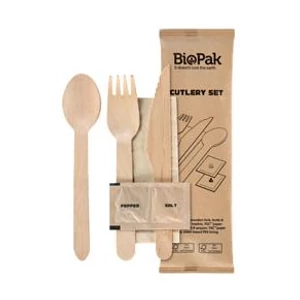 Duni BioPak fa evőeszköz csomag Waxed Wood 160mm 1x250db/gyűjtő