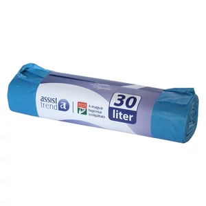 Szemeteszsák 50x60 30l 20db/tekercs kék 15my