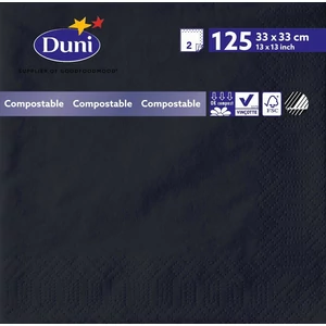 Duni szalvéta fekete 2 rétegű 33*33cm 16*125db