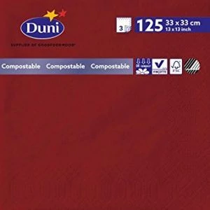 Duni szalvéta bordó 3 rétegű 33x33cm 8x125db/gyűjtő