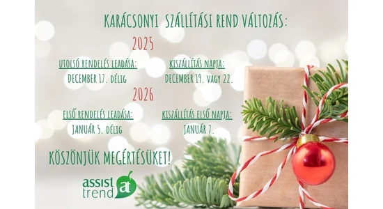 A karácsonyi ünnepi ellátásbiztonság kulcsa az időben történő rendelés!