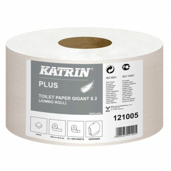Katrin classic gigant S2 130 toalettpapír 2 rétegű M9,5 D18 520lap 130m fehérített 12tek/gyűjtő