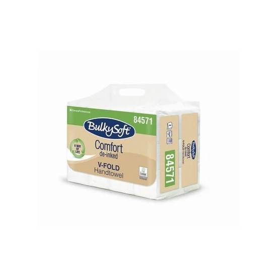 BulkySoft easyBag comfort V hajtogatott kéztörlő 2rtg 24x21cm 250lap deinked 12cs/gyűjtő