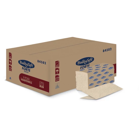 BulkySoft forte havana V hajtogatott kéztörlő 2 rétegű 24x21cm 200lap 20cs/gyűjtő