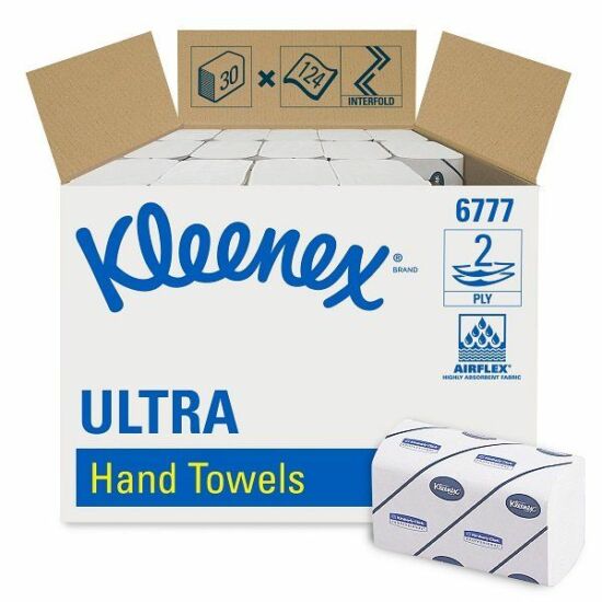 Kleenex ultra médium törlőpapír 2rtg 31,5x21,5cm 124lap fehérített 30cs/gyűjtő