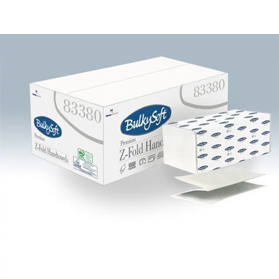 BulkySoft prémium Z hajtogatott kéztörlő 2 rétegű 24x21,5 cm 150 lap cell 