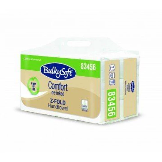 BulkySoft comfort Z hajtogatott kéztörlő 2 rétegű 24x21,5 cm 200 lap fehérített