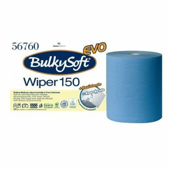 BulkySoft excellence ipari törlőpapír kék 3  rétegű M26 D26 500 lap 150 m