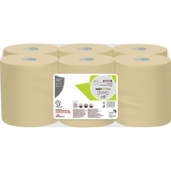 Krafttech autocut tekercses kéztörlő bézs 1 rétegű rec 18,5cm 185cm 6tek/zsák