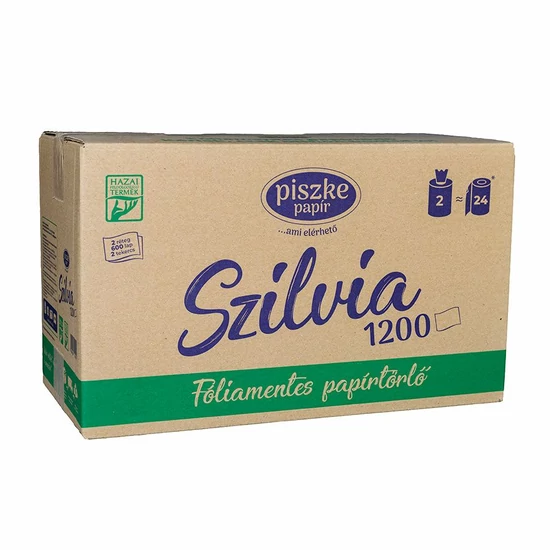 Szilvia 1200 papírdobozos törlőpapír 2rtg M23 D20 120m 600lap 2tek/gyűjtő